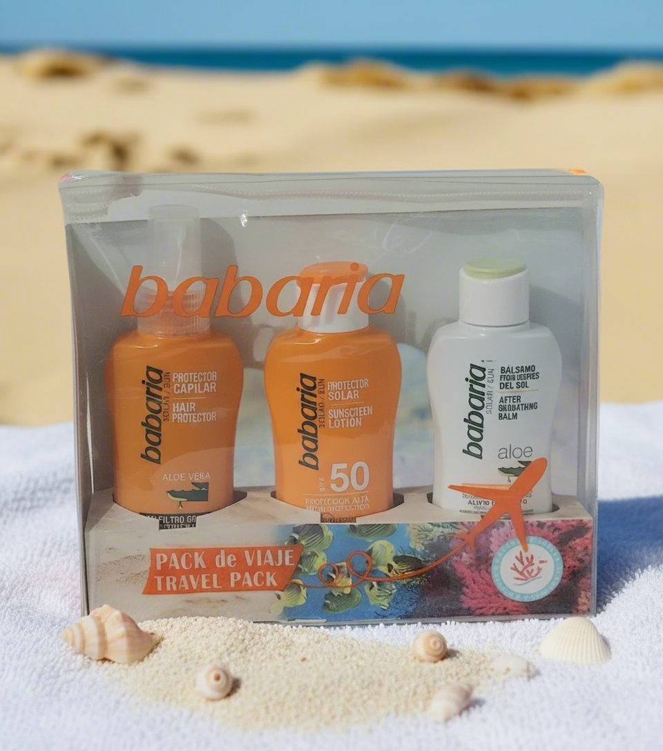 Trousse protection solaire Corps et Cheveux Babaria - Format voyage