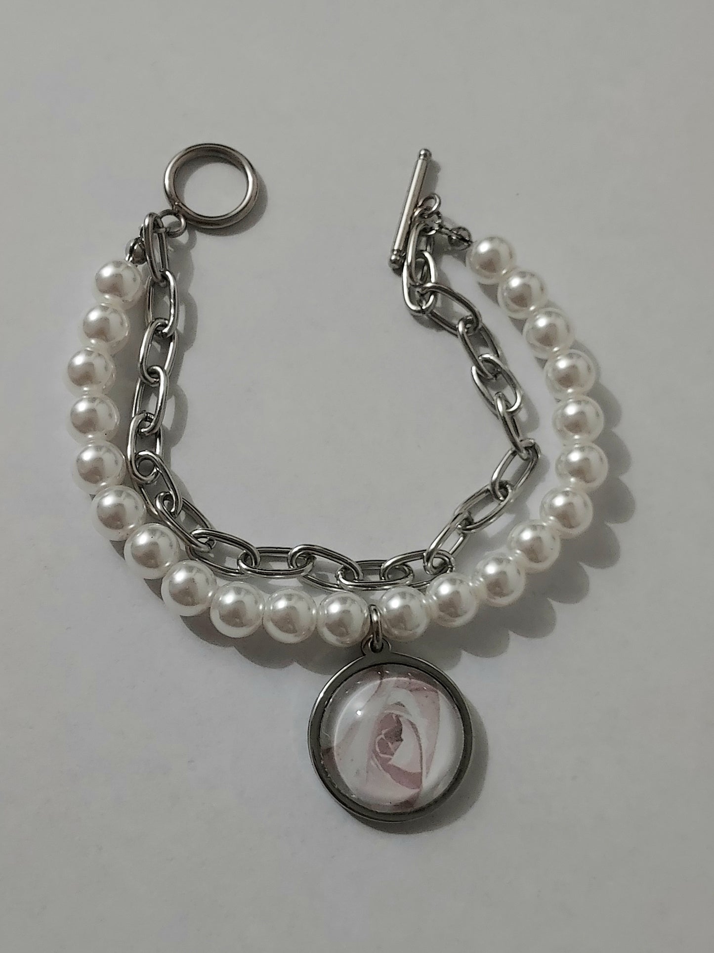 Bracelet en acier inoxydable et verre - Lunéa