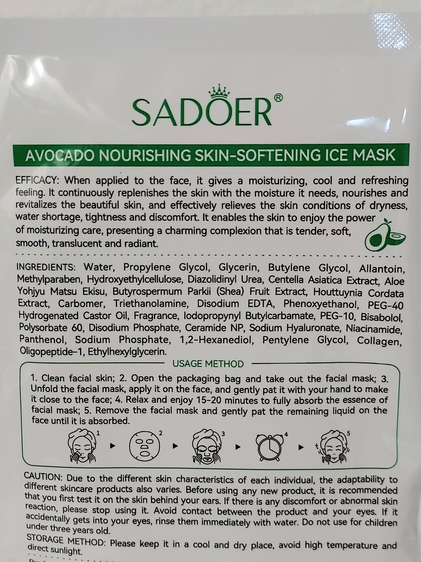 Masque visage Ice Mask avocat 🥑 - LunellaB