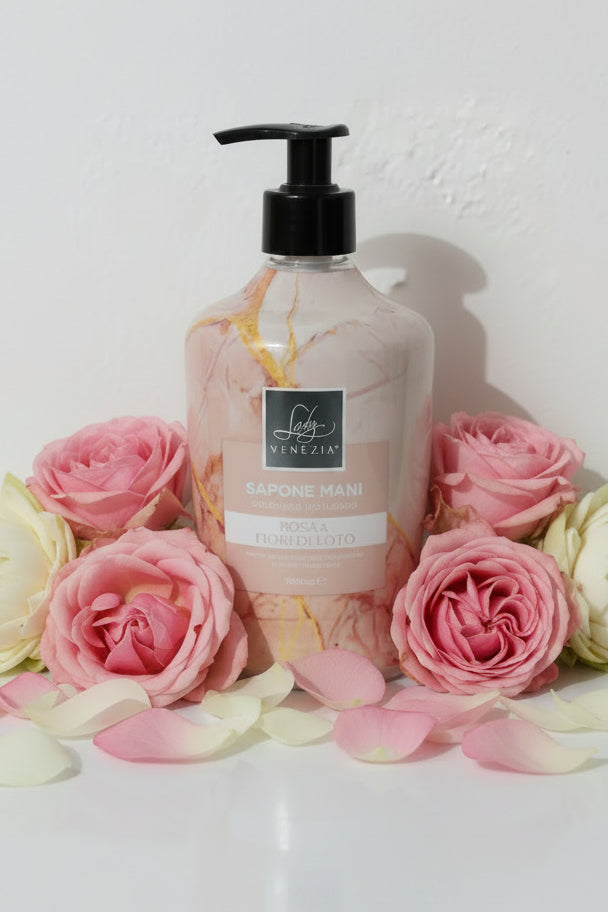 Savon pour les mains senteur rose et fleur de Lotus 🌸