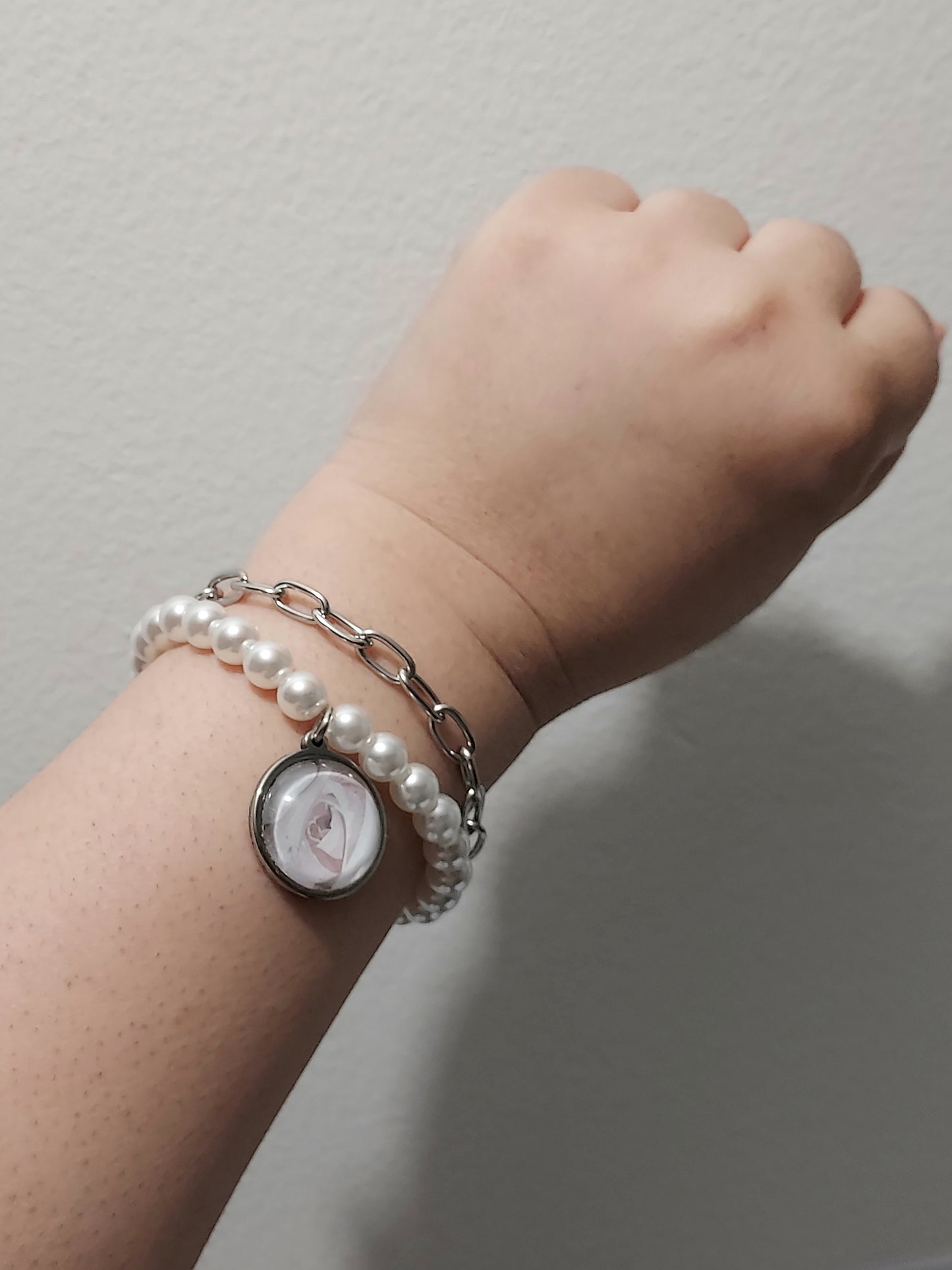 Bracelet en acier inoxydable et verre - Lunéa