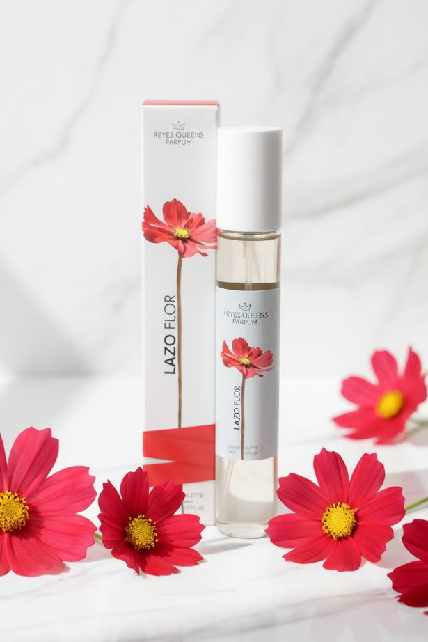 Flacon d'eau de toilette Femme Reyes Queen Lazo Flor LunellaB, 33ml, avec design élégant et parfum floral léger.