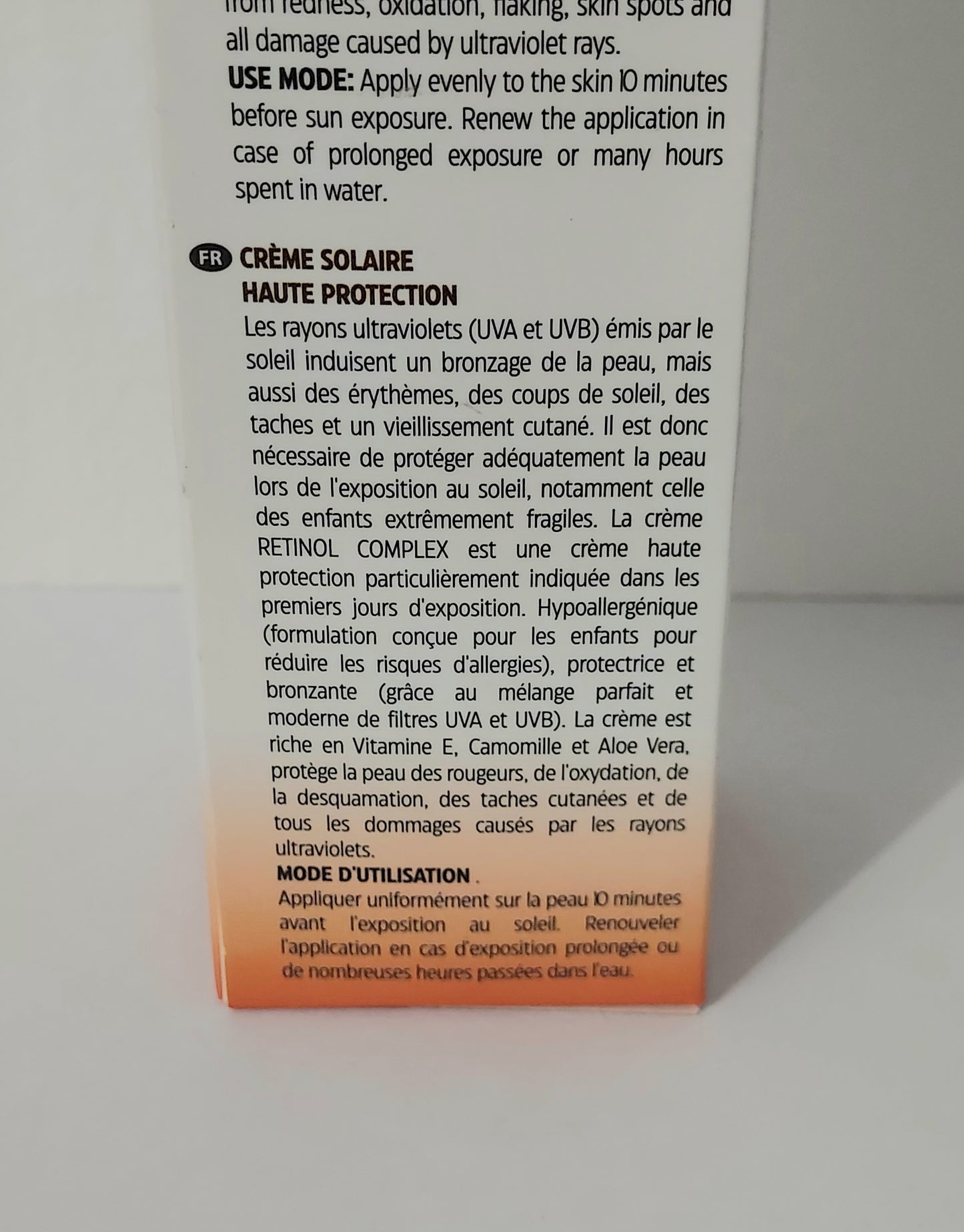 Crème solaire protectrice bébé SPF50