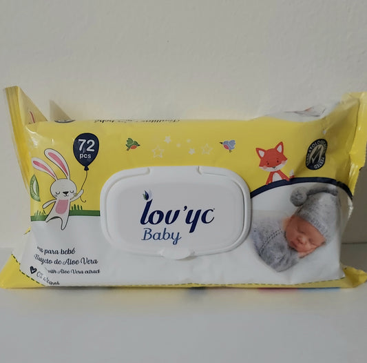 Lingettes bébé à l'extrait d'aloè vera