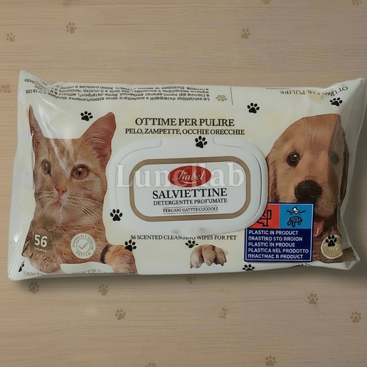 Lingettes nettoyantes pour animaux LunellaB, humidifiées, idéales pour nettoyer la peau et le pelage de votre animal.