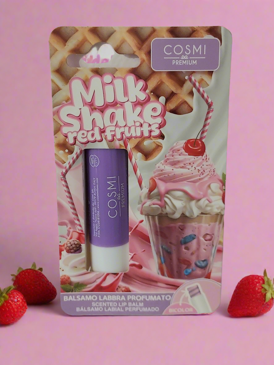 Baume à lèvres senteur - Milkshake fruits rouges bicolore