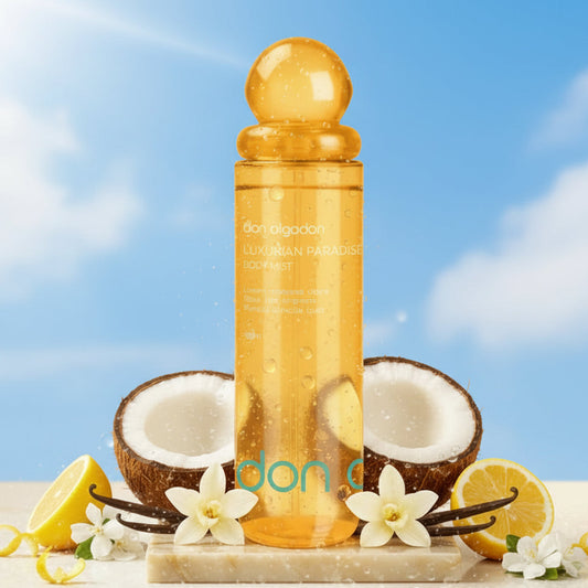 Brume corporelle LunellaB Luxurian Paradise Don Algodón dans un flacon de 90 ml, vaporisateur élégant et design moderne.