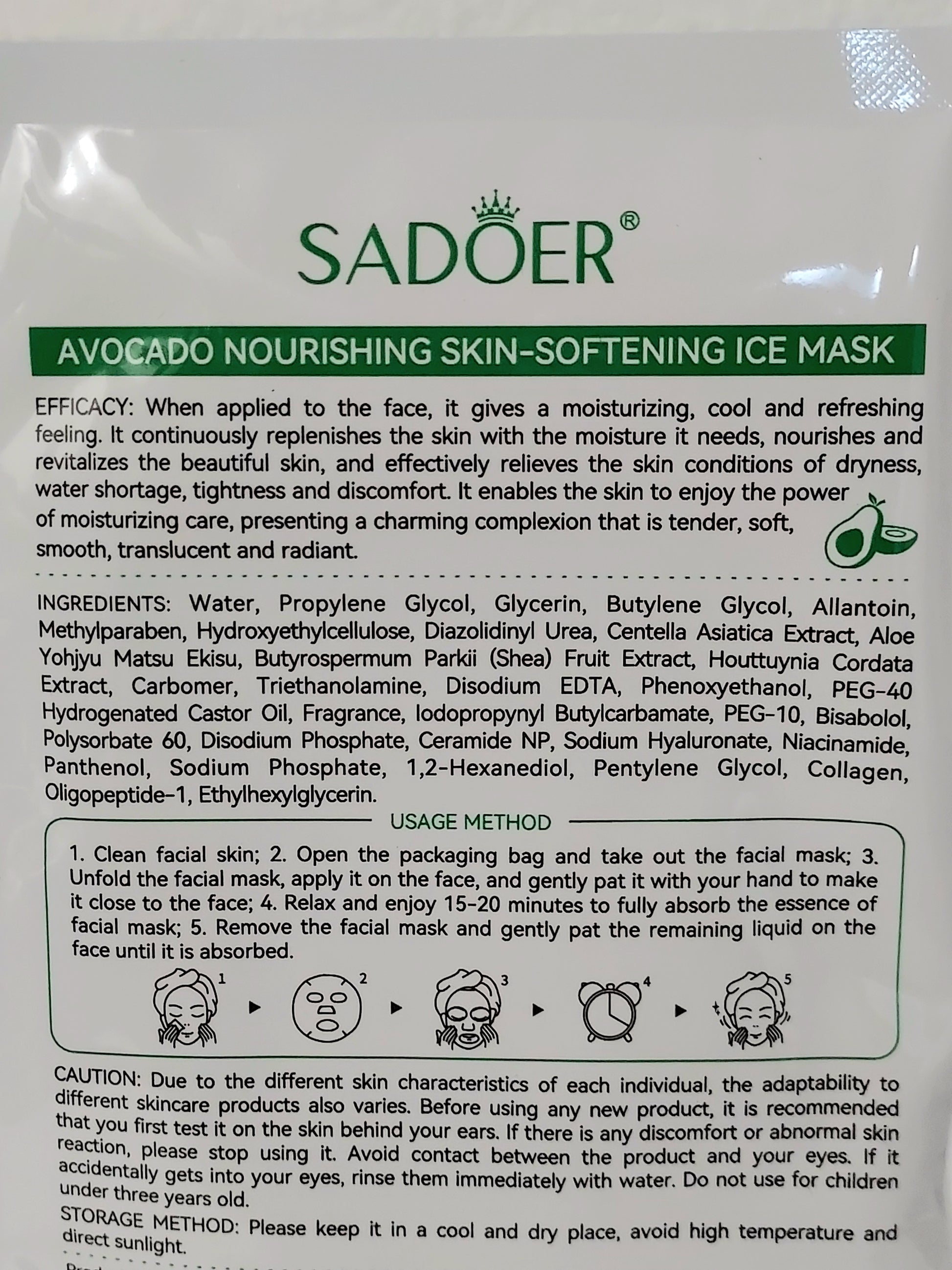 Masque visage Ice Mask avocat 🥑 - LunellaB