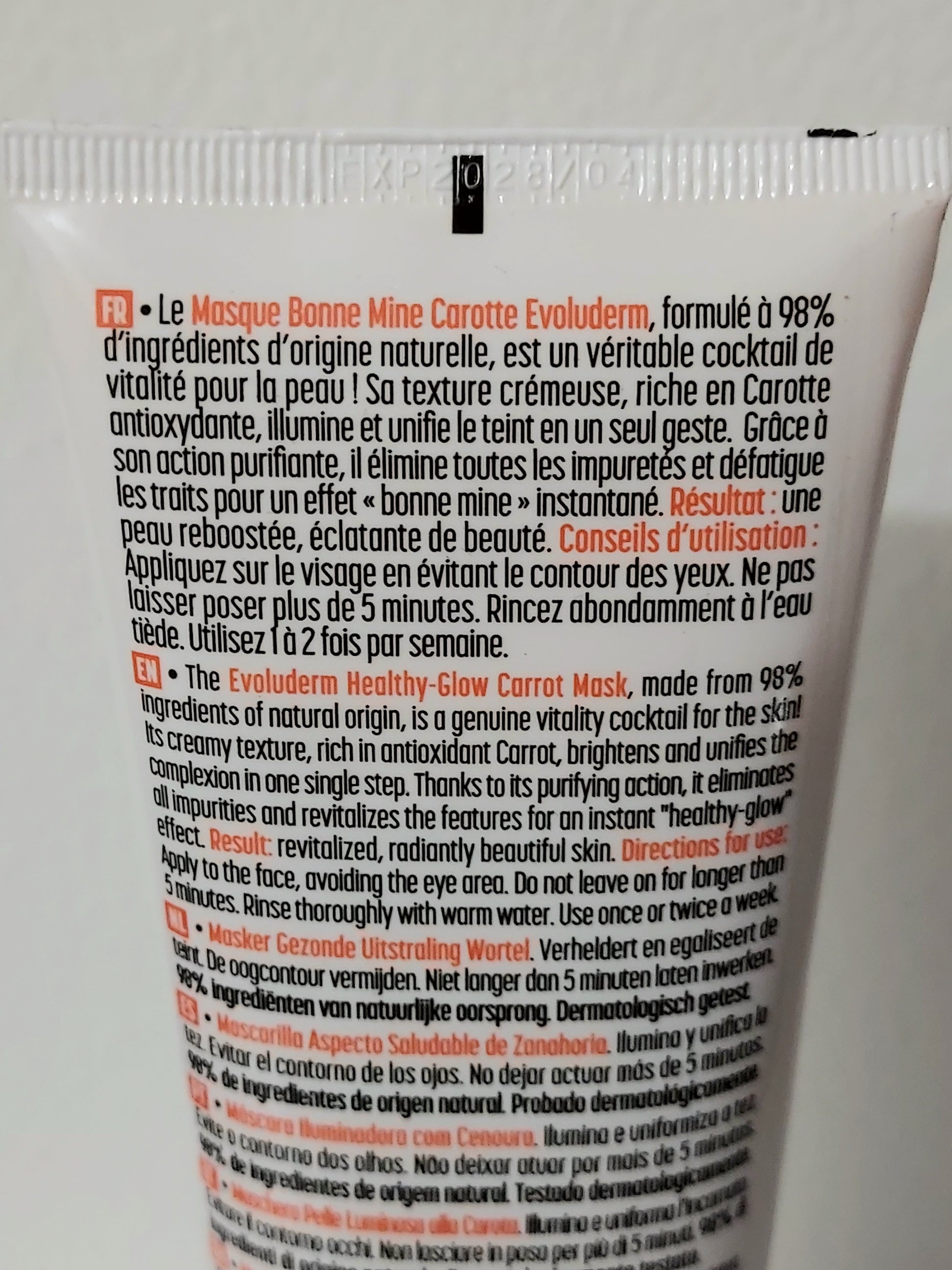 Masque visage bonne mine - Carotte - LunellaB