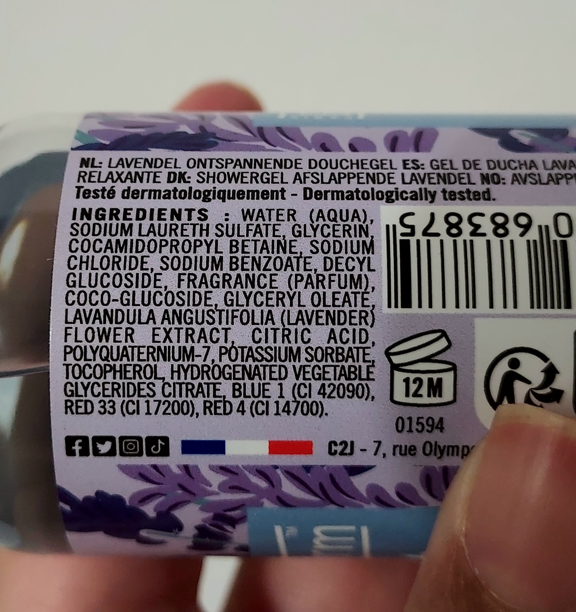 Gel douche 100ml Evoluderm - Lavande relaxant - LunellaB