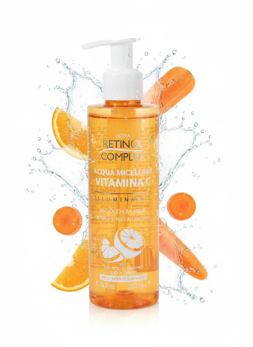Eau micellaire illuminante vitamine C et huile de carotte
