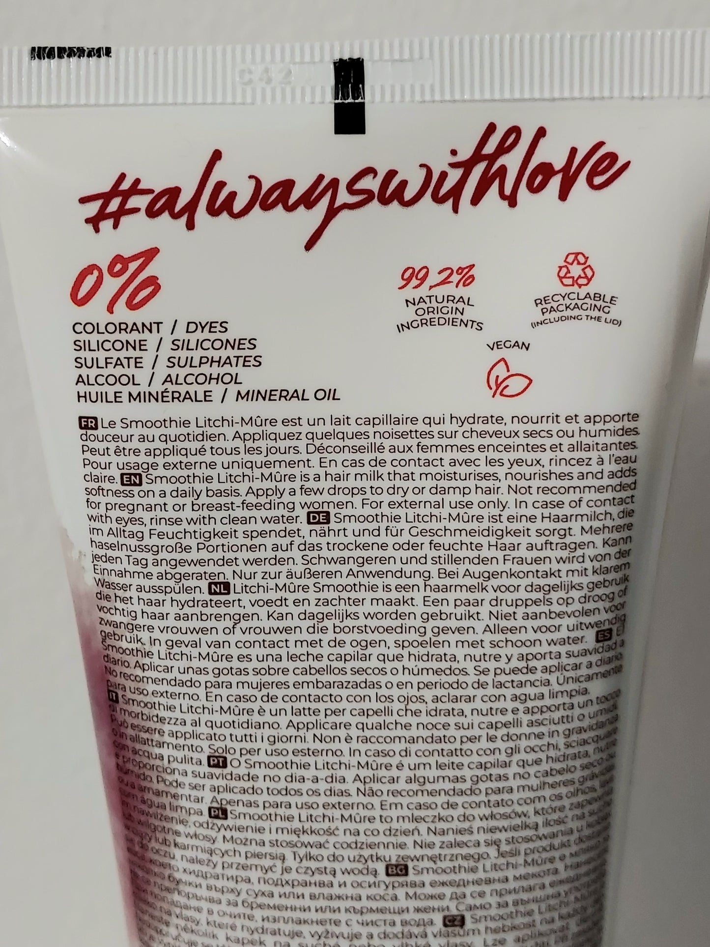 Lait capillaire Les Secrets de Loly Litchi et Mûre - Hydratant et nourissant - LunellaB