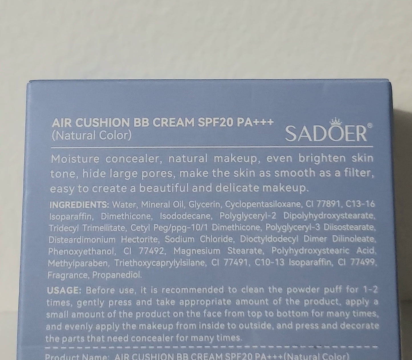 BB crème air cushion waterproof SPF20 - LunellaB