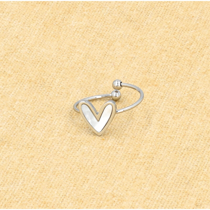 Bague réglable argentée acier inoxydable - Maeva