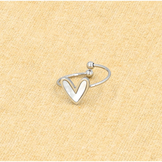 Bague réglable argentée acier inoxydable - Maeva