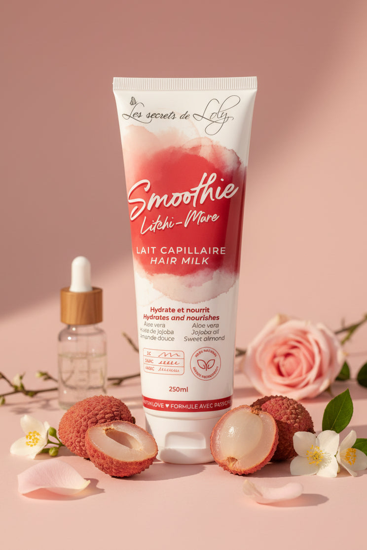 Lait capillaire Les Secrets de Loly Litchi et Mûre - Hydratant et nourissant - LunellaB